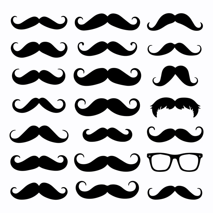 Vector collection of mustache styles