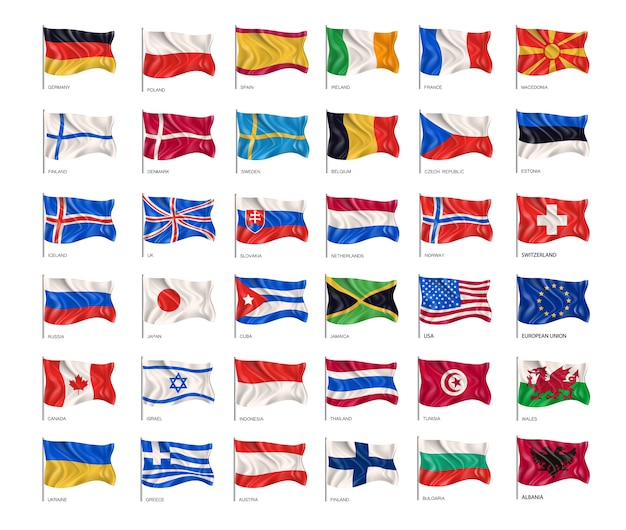 Vector collection of national flags