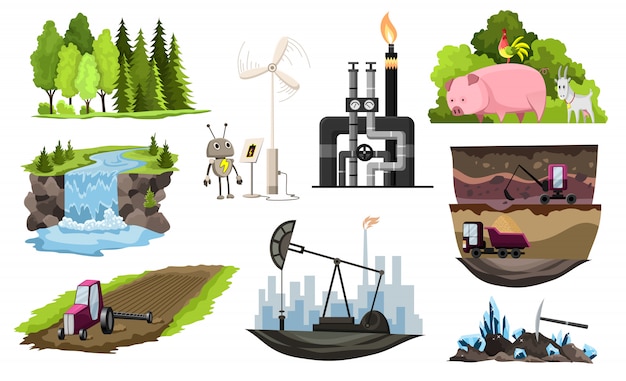 Collection of natural resources design.