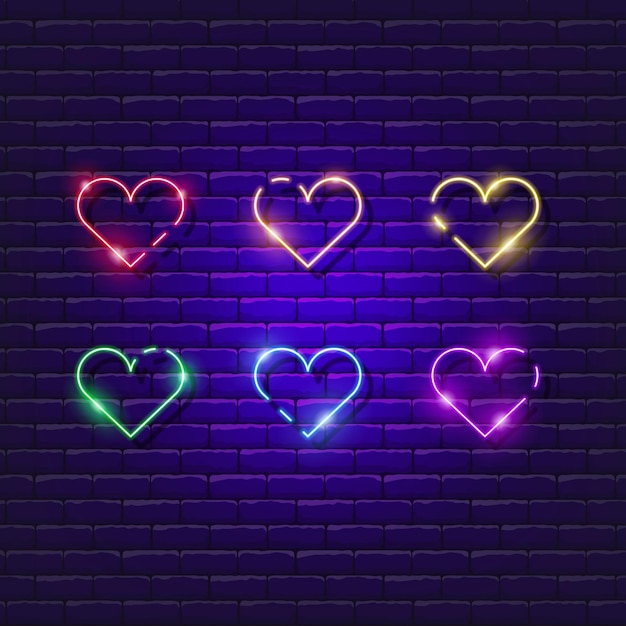 Collection neon Hearts for Gay Pride