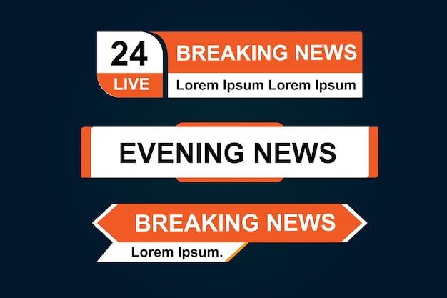 Vector collection of news lower third set template