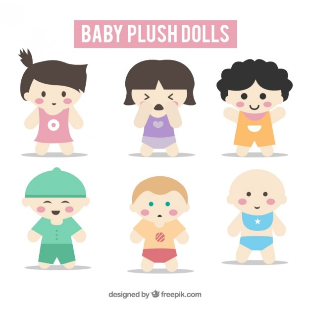 Vector collection of nice baby doll