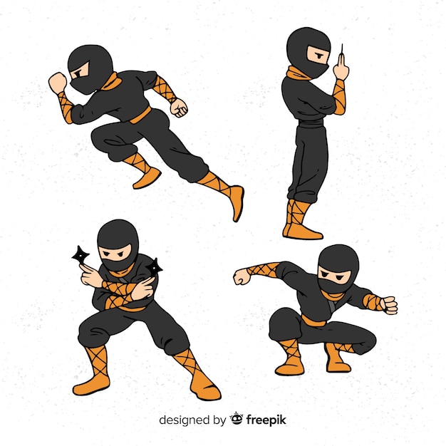 Collezione di personaggi ninja