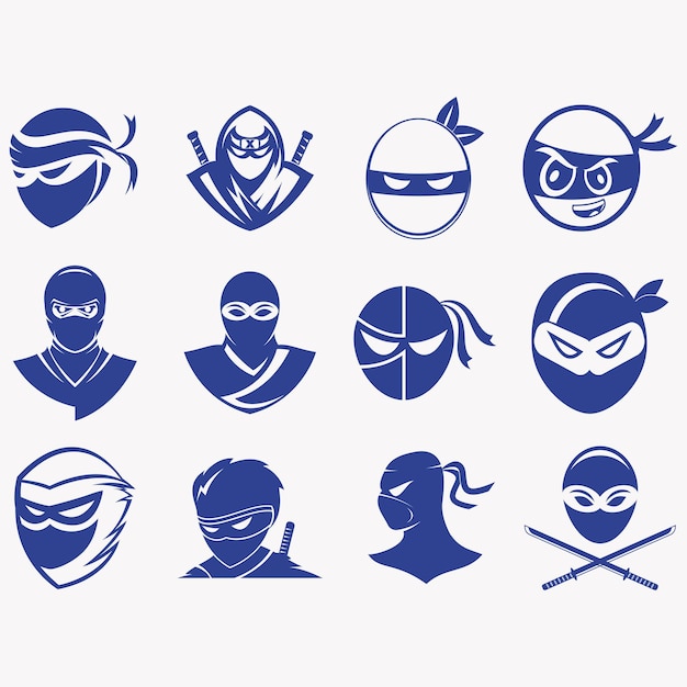 Vector collection of ninja logos