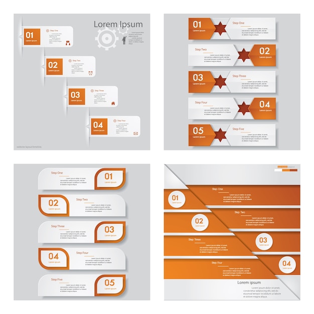 4 오렌지 컬러 디자인 서식 파일의 컬렉션