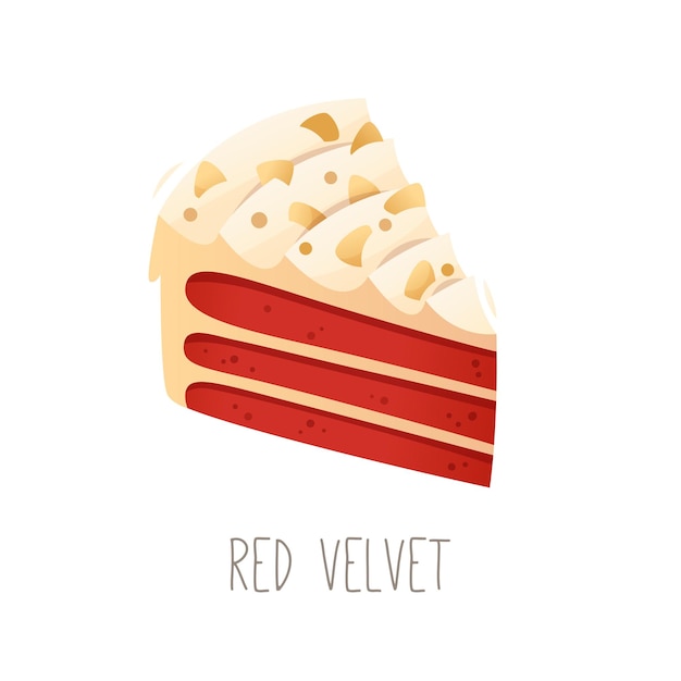 모든 알파벳 문자에 대한 케이크 파이 및 디저트 컬렉션 Letter R 레드 벨벳 케이크