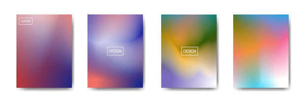 벡터 다채로운 그라데이션 배경 커버 전단지 컬렉션은 배경 포스터 배너에 사용됩니다.