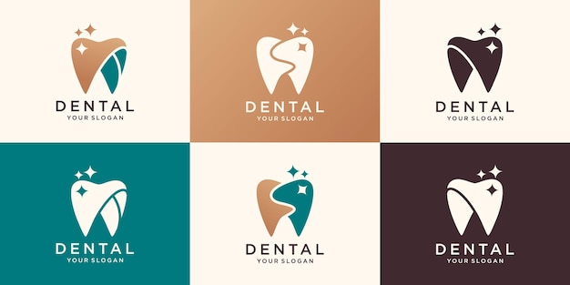 Коллекция логотипа стоматологической клиники