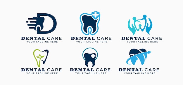 ベクトル 歯科ロゴデザインのコレクション 歯科医のロゴ 歯科医院のロゴのテンプレート 歯科ベクトルのロゴ
