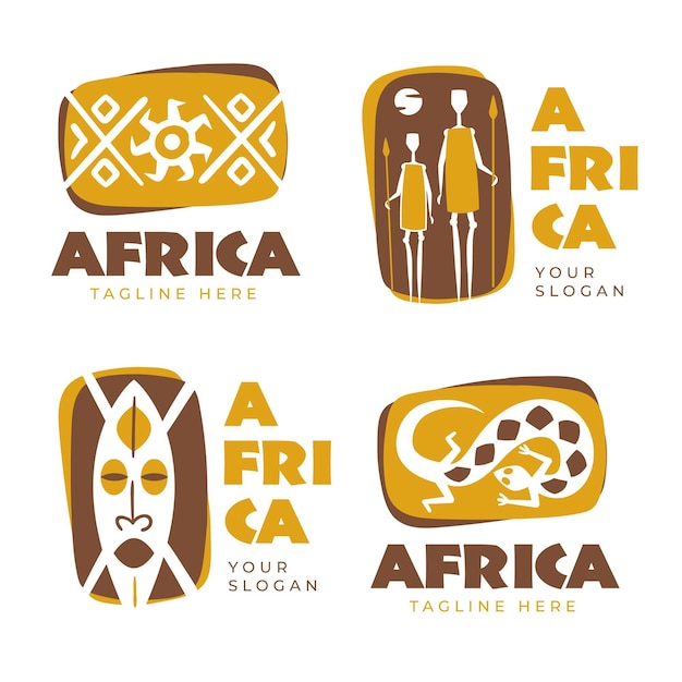 さまざまなアフリカのロゴのコレクション