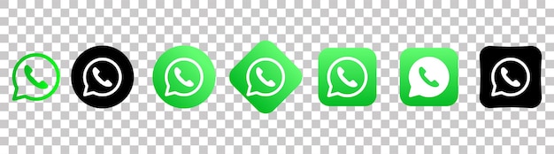 Коллекция различных веб-иконок whatsapp логотип социальных сетей линия искусства и плоский стиль изолированы на белом фоне значок векторной линии для бизнеса и рекламы
