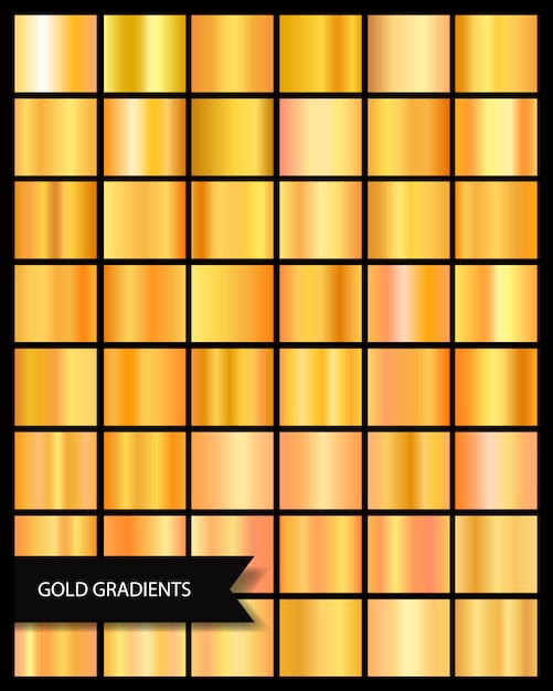 Коллекция элегантного металлического градиента блестящего золота