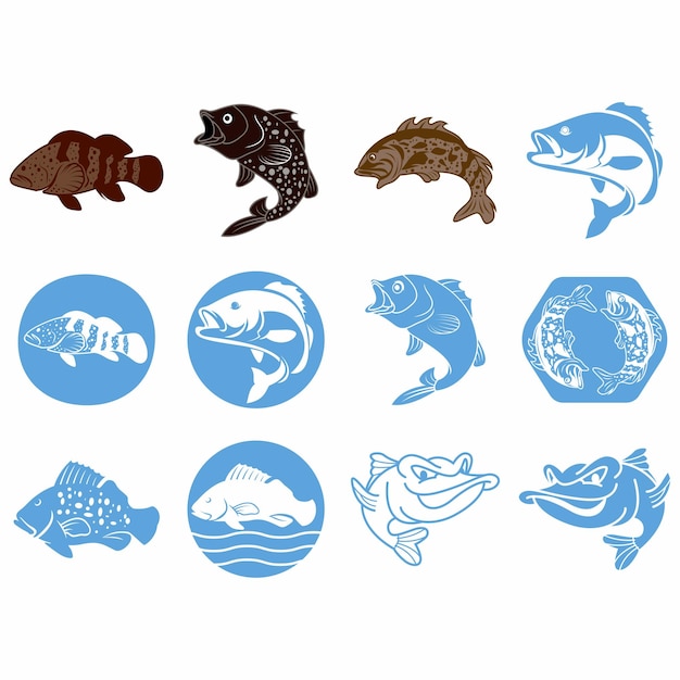 ベクトル 魚のロゴのコレクション