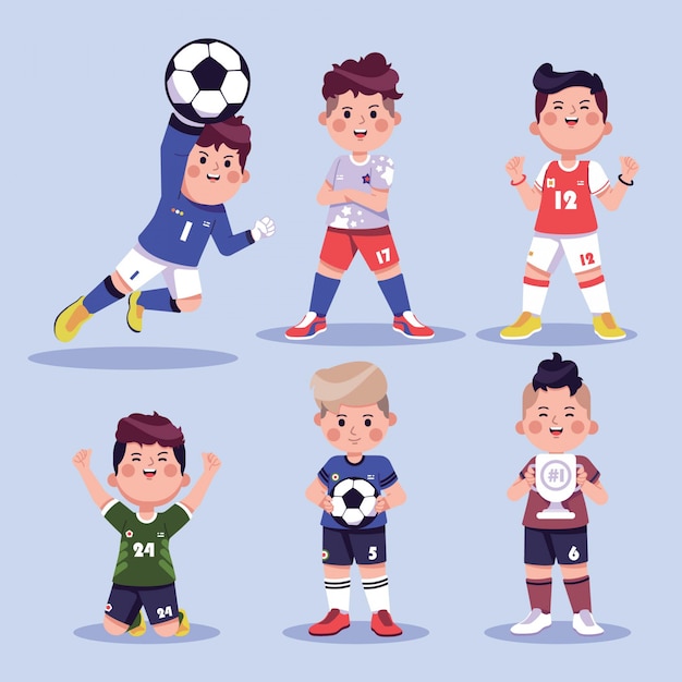 Коллекция забавных футбольных персонажей