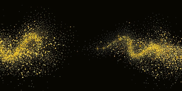 Вектор Коллекция мерцающих звезд с золотыми мерцающими вихрями блестящего дизайна блеска