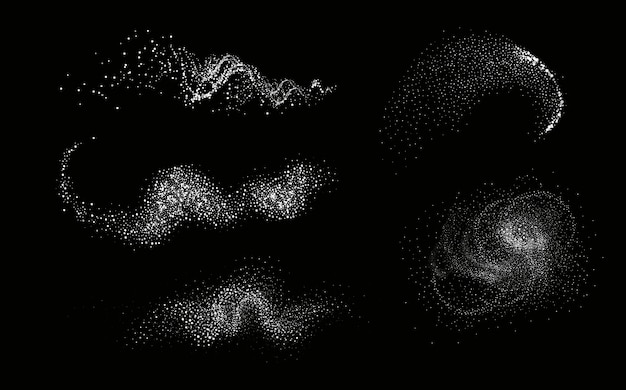 ベクトル 銀色の輝く巻きの輝く星のコレクション 輝く輝くデザイン