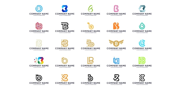 ベクトル 企業向けのb文字モノグラムロゴデザインのコレクション