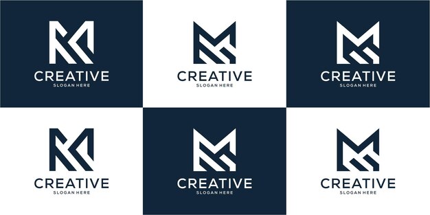 ベクトル m 文字ロゴ デザイン テンプレートのコレクション