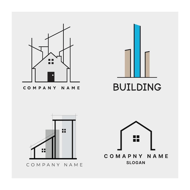 Коллекция минимального логотипа недвижимости