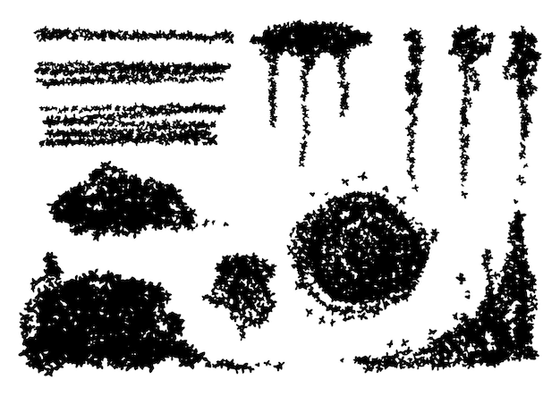 Вектор Коллекция случайных ручных рисунков в форме черного ручка маркер формы векторный набор