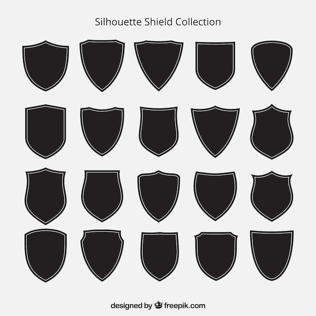 Vector collection of schild silhouetten