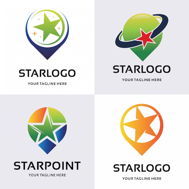 Коллекция шаблонов дизайна логотипа star point