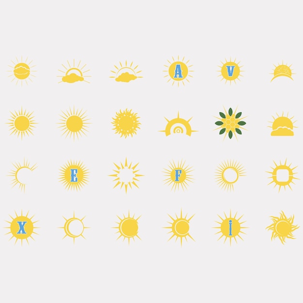 ベクトル 太陽のロゴのコレクション