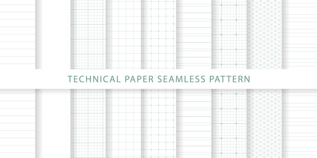 Вектор Коллекция технической бумаги бесшовный фон