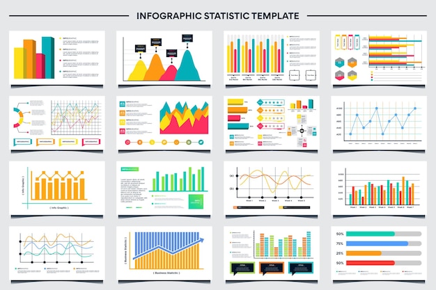 벡터 터 통계 수집 정보 그래픽 비즈니스 금융 그래프 보고서 마케팅