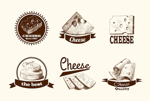 Collection of vintage cheese badges