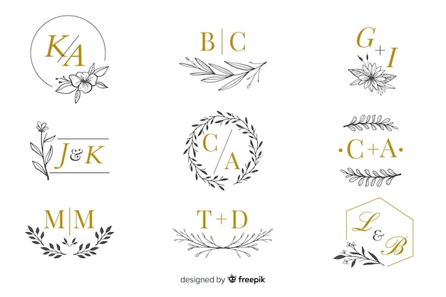 Коллекция свадебных вензелей, логотипов
