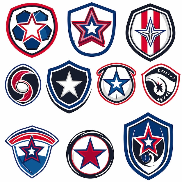 Collection_of_White_Red_and_Blue_Vector_Football_logos