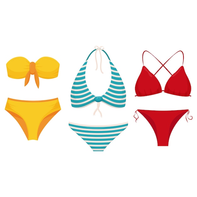 여성용 수영복 컬렉션 세련된 수영복 또는 비키니 상판과 하의 세트