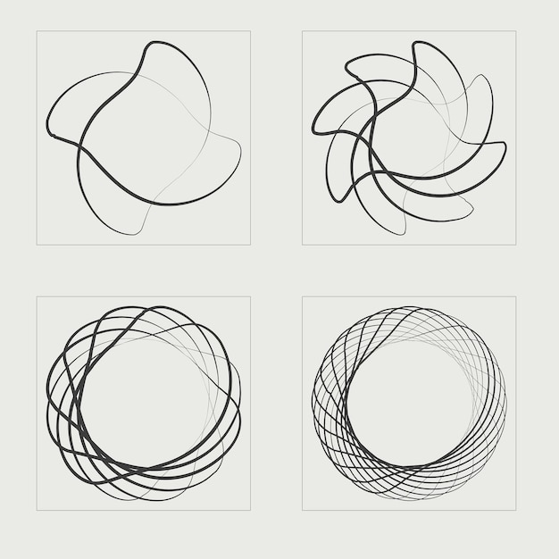 Вектор Коллекция элементов y2k ретро-футуристические графические орнаменты современные абстрактные формы