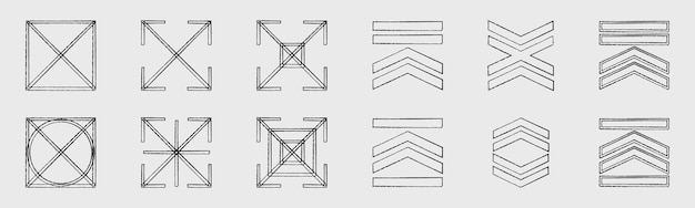 Вектор Коллекция элементов y2k элементы модного геометрического дизайна простые формы форм