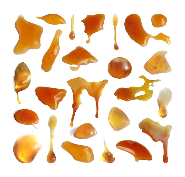 Vector collection of oil drops in the style of realism