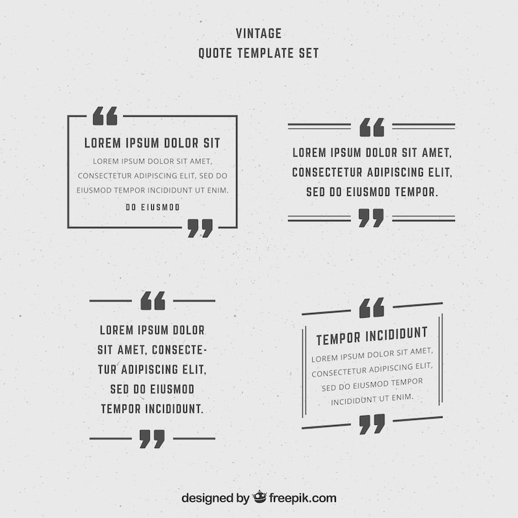 Vector collection of old school quotes