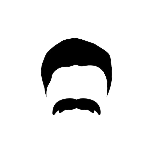Collection of original mustaches and hair with flat designs