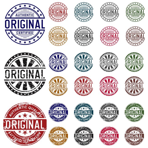 Collection of original rubber seal stamp vector designs