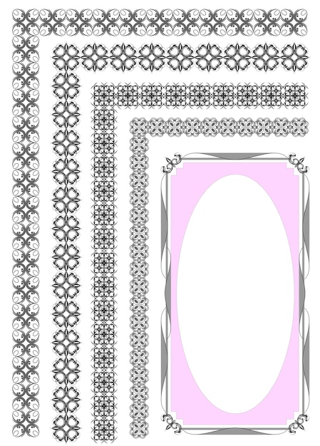 Vector collection of ornamental floral vintage frame design all components are easy editable vector illustration