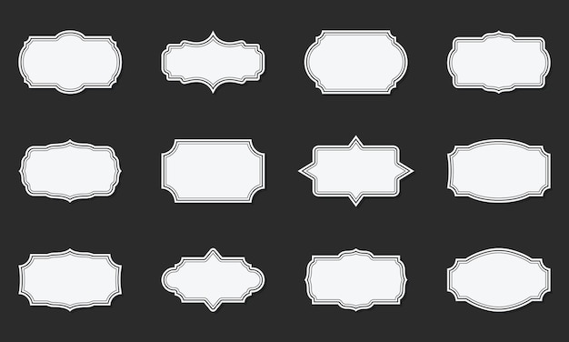 Collezione di etichette ornamentali cornici retrò vecchi bordi vittoriani distintivo retrò