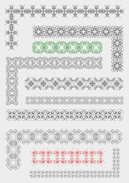 Collection of Ornamental Rule Lines and corners in Different Design styles Vector illustration