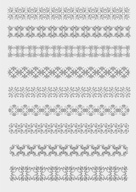 Vector collection of ornamental rule lines in different design styles vector illustration