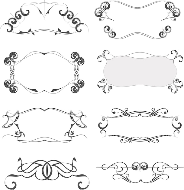 Vector collection of ornate vector frames