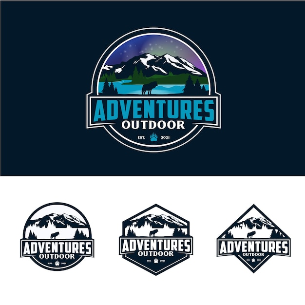 Vector collection outdoor adventure badge logo design