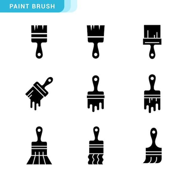 Collection of painting icons various painting paint icons editable resizable EPS 10