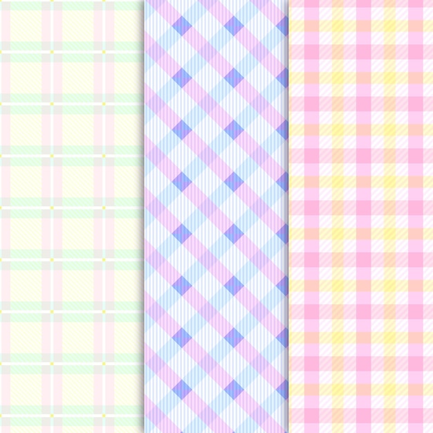 Collection of pastel-coloured gingham pattern