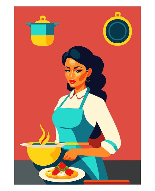 Collection of people cooking at home. collection of cartoon man and woman preparing food. cartoon