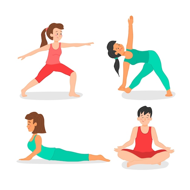 Collection of people doing yoga