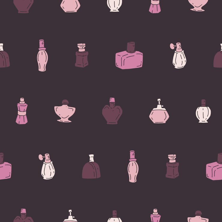 Vector collection of perfume bottle fragrance seamless pattern vector illustration design